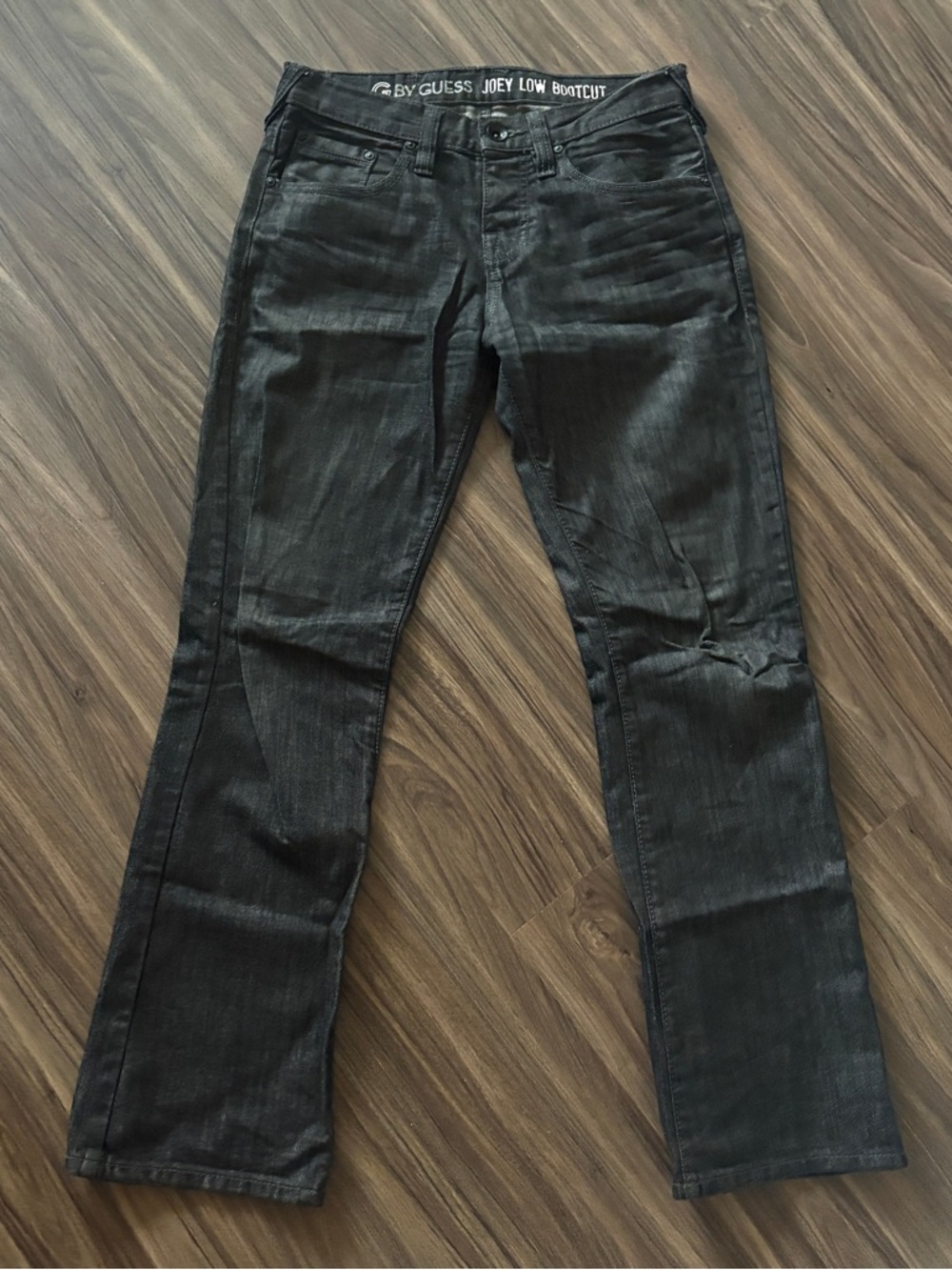 G By Guess Joey Low Bootcut Vintage Y2K Faded Black Denim Jeans